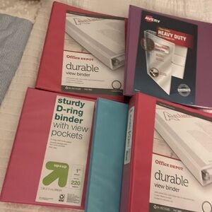 Colorful Office Depot and Avery Binders